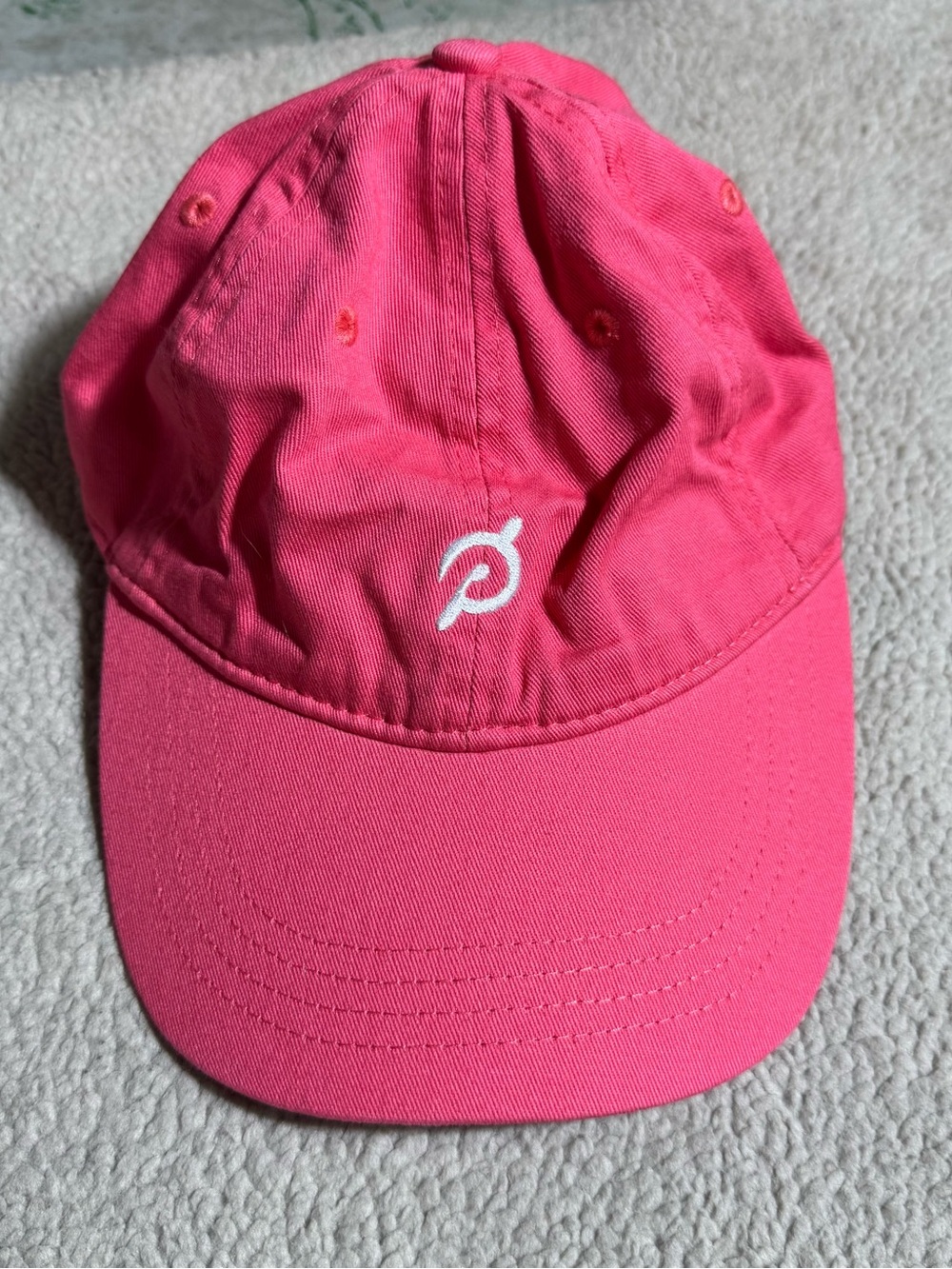 Peloton Hat Adult Adjustable Dad Cap Pink Front Logo Spellout Together We Go Far